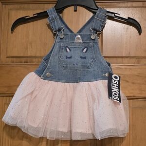 OshKosh Unicorn Overall Tutu Dress, 12 MONTHS